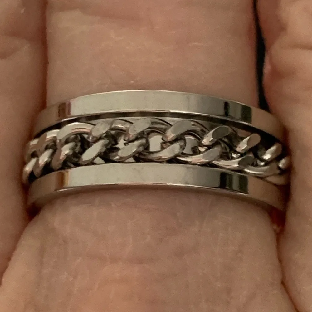 Spinner Chain Band Ring in Stainless Steel